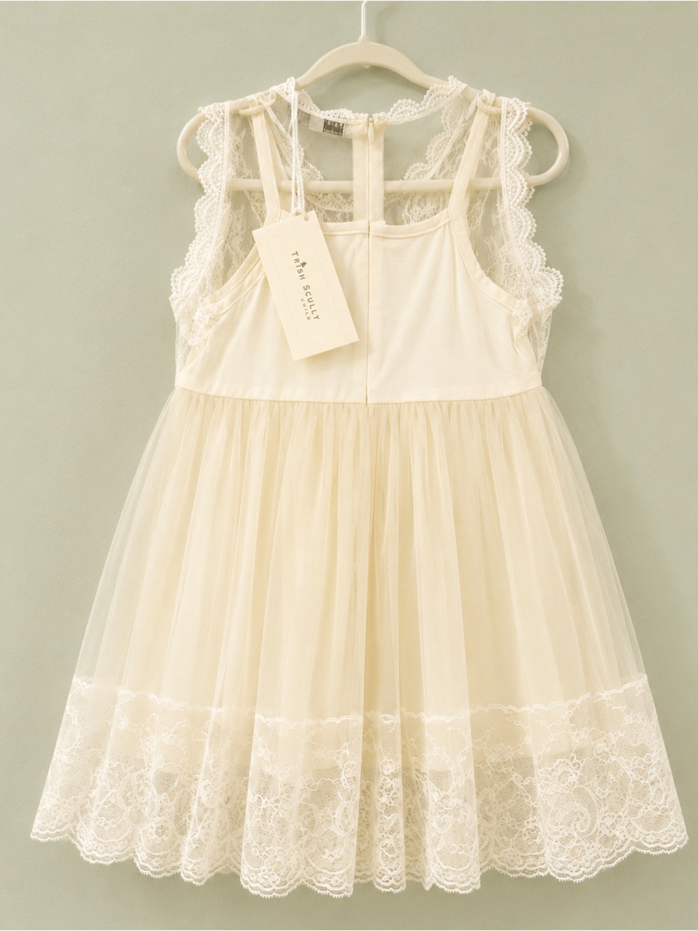 Trish Scully Child Ivory Lace Tulle Party Dress Size 5 NWT Flower Girl